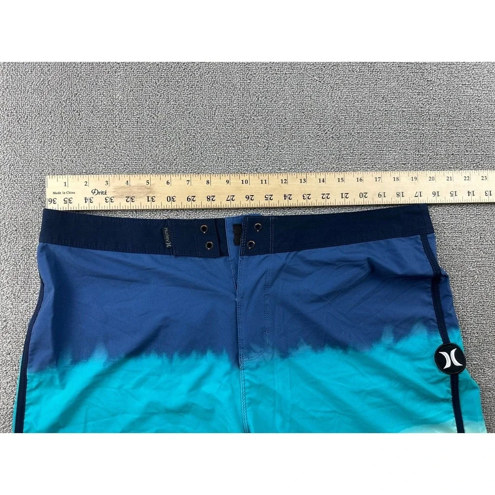 Hurley Board Shorts Men L‎ Blue Phantom Performance Colorblock Beach Vacation